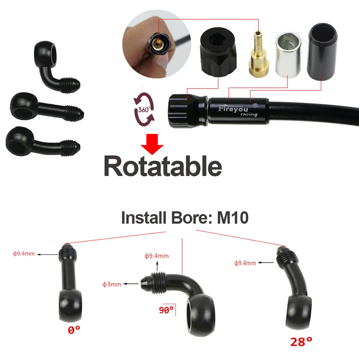 AN3 Braided Brake Hose Motorcy - Brake Line Motorcycle review and price